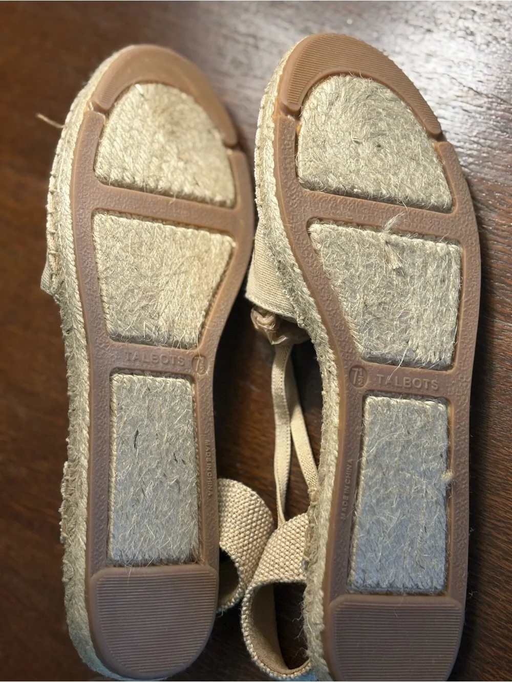 Talbots Beige Canvas Elephant Espadrilles with Beading
